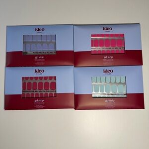 NEW Lot of 4 Kleo Gel Nail Strips Sets Center Stage Raspberry Kiss Love Punch +